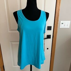 New women’s Tasc performance blue Falaya Racer cotton bamboo tank top. Medium
